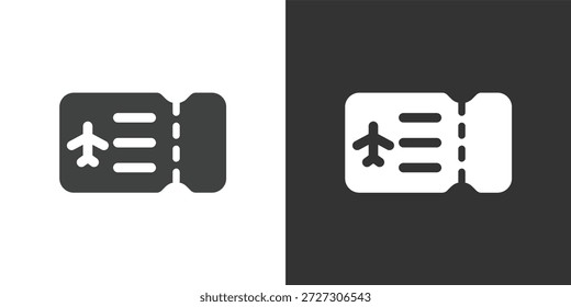 Flugticketsymbol. Symbol für durchgezogene Glyphenserie