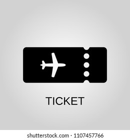 Flight ticket icon. Flight ticket symbol. Flat design. Stock - Vector illustration