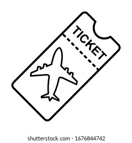 Flight ticket icon in trendy flat style design. Vector illustration.