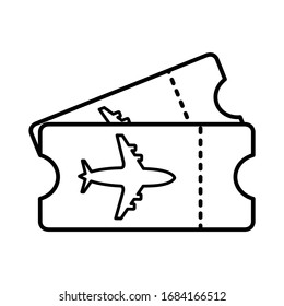 Flight ticket icon in trendy flat style design. Vector illustration.