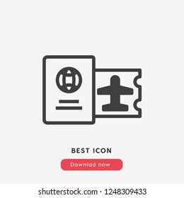 flight ticket icon vector. Flight travel symbol. Ticket icon vector.
