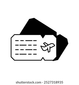 Flight Ticket icon with white background vector stock illustration