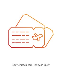 Flight Ticket icon with white background vector stock illustration