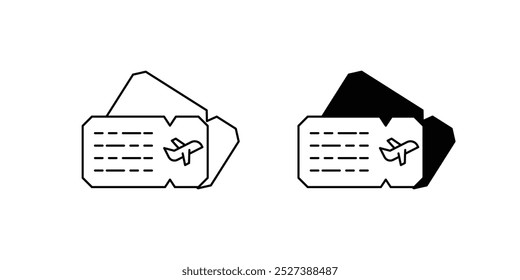 Flight Ticket icon with white background vector stock illustration