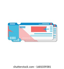 flight ticket illustration design element. airplane ticket flat icon.