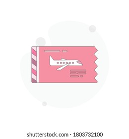 flight ticket illustration design element. boarding pass airplane isolated vector flat illustration