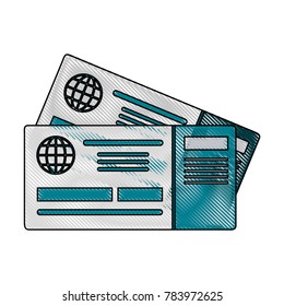 Flight ticket isolated