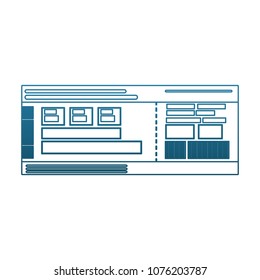 Flight ticket isolated on blue lines