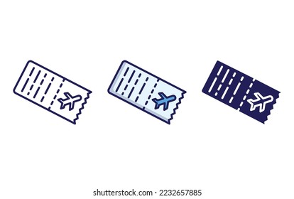 Flight ticket line and glyph icon, vector illustration
