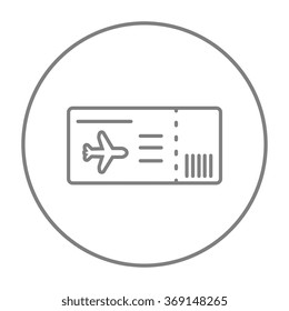 Flight ticket line icon.