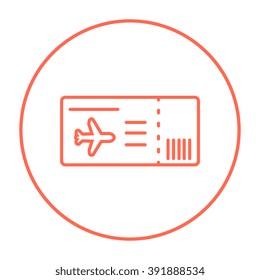 Flight ticket line icon.