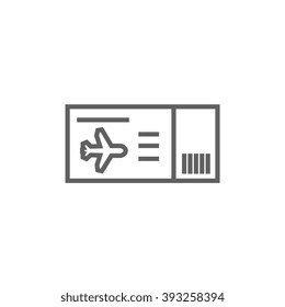 Icono de la línea de la entrada de vuelo.