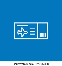 Flight ticket line icon.