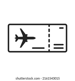 flight ticket line icon. vacation, air travel and tourism symbol. airline services. isolated vector image in simple style