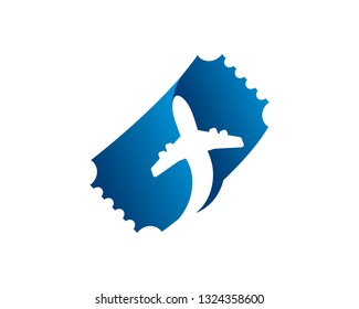 Flight Ticket Logo Template, Icon, Symbol - Vector
