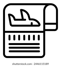 Flight ticket paper icon outline vector. Access passenger document. Airplane boarding pass