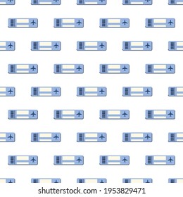 Flugticket. Nahtlose Muster für Textilien und Verpackungen. Impfungen und neue Reisen. Vektorgrafik