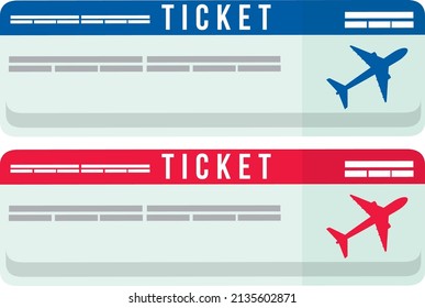 Flight ticket template in cartoon style illustration