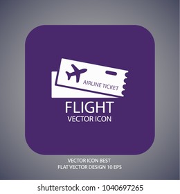 Flight ticket Vector icon