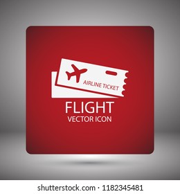 Flight ticket Vector icon