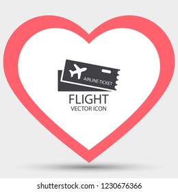 Flight ticket Vector icon