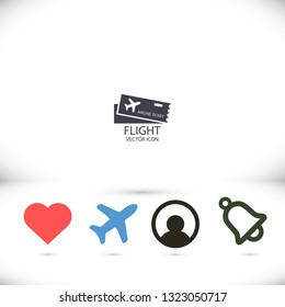 Flight ticket Vector icon