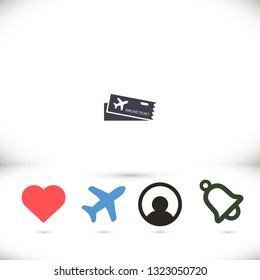 Flight ticket Vector icon