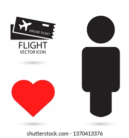 Flight ticket Vector icon