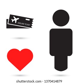 Flight ticket Vector icon