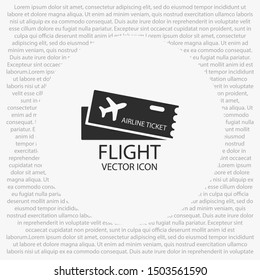 Flight ticket Vector icon . Illustration design