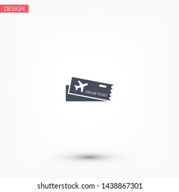 Flight ticket Vector icon . Lorem Ipsum Illustration design