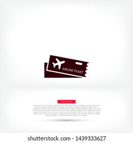 Flight ticket Vector icon . Lorem Ipsum Illustration design