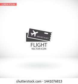 Flight ticket Vector icon . Lorem Ipsum Illustration design