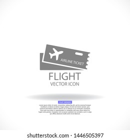 Flight ticket Vector icon . Lorem Ipsum Illustration design