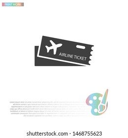 Flight ticket Vector icon . Lorem Ipsum Illustration design