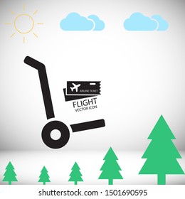 Flight ticket Vector icon . Lorem Ipsum Illustration design