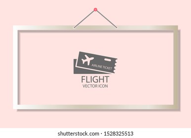 Flight ticket Vector icon . Lorem Ipsum Illustration design