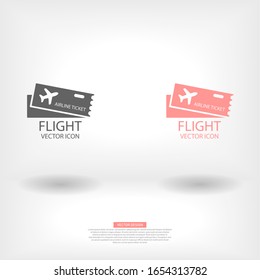 Flight ticket Vector icon . Lorem Ipsum Illustration design