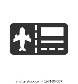 Flight ticket vector icon on white background