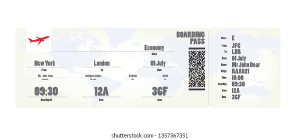 Flight ticket. vector illustration