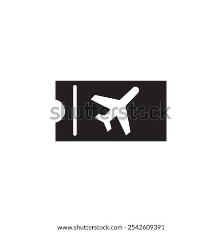 Flight tickets icon black and white vector sign