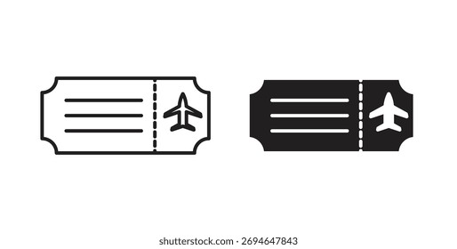 Conceito de ícone de passagens aéreas. Símbolo de logotipo para web e celular. Pixel perfeito.