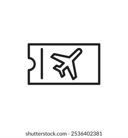 Flight tickets icon Flat art illustration in outline