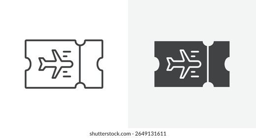 Flight tickets icon Outline vector sign