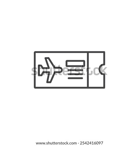 Flight tickets icon Symbol mark in filled style