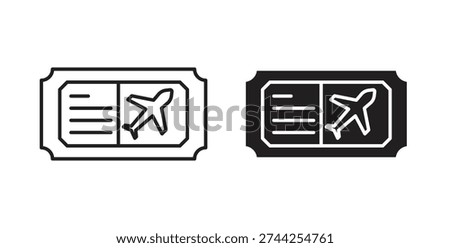 Flight tickets icon Thin Collection. Editable Stroke. Suitable for Websites