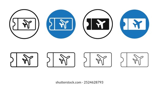 Ícone de bilhetes de voo Thin line art collection
