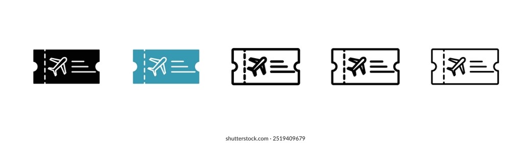 Conjunto de iconos de Vector de boletos de vuelo. EPS 10