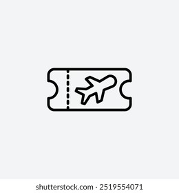 Flight ticketsline vector icon. EPS 10