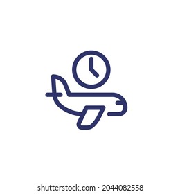 tiempo de vuelo, icono de línea de retardo